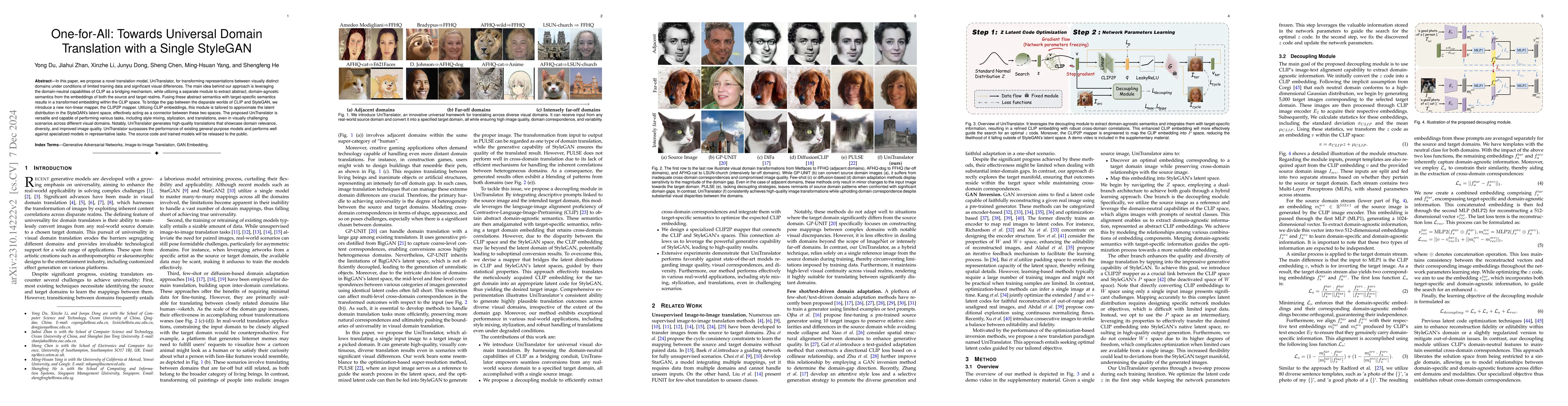 Thumbnail for One-for-All: Towards Universal Domain Translation with a Single StyleGAN