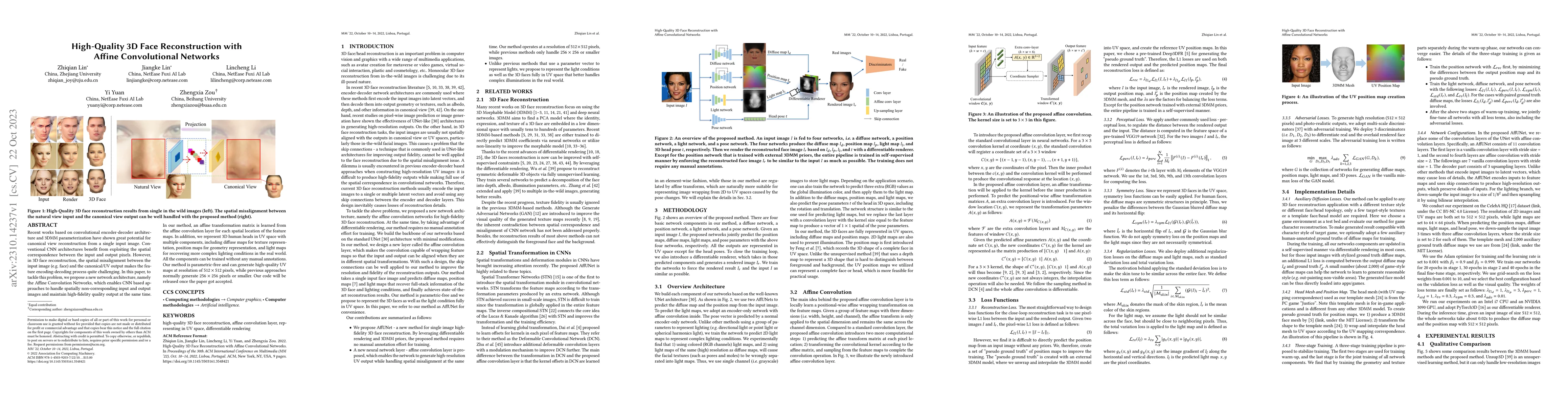 Thumbnail for High-Quality 3D Face Reconstruction with Affine Convolutional Networks
