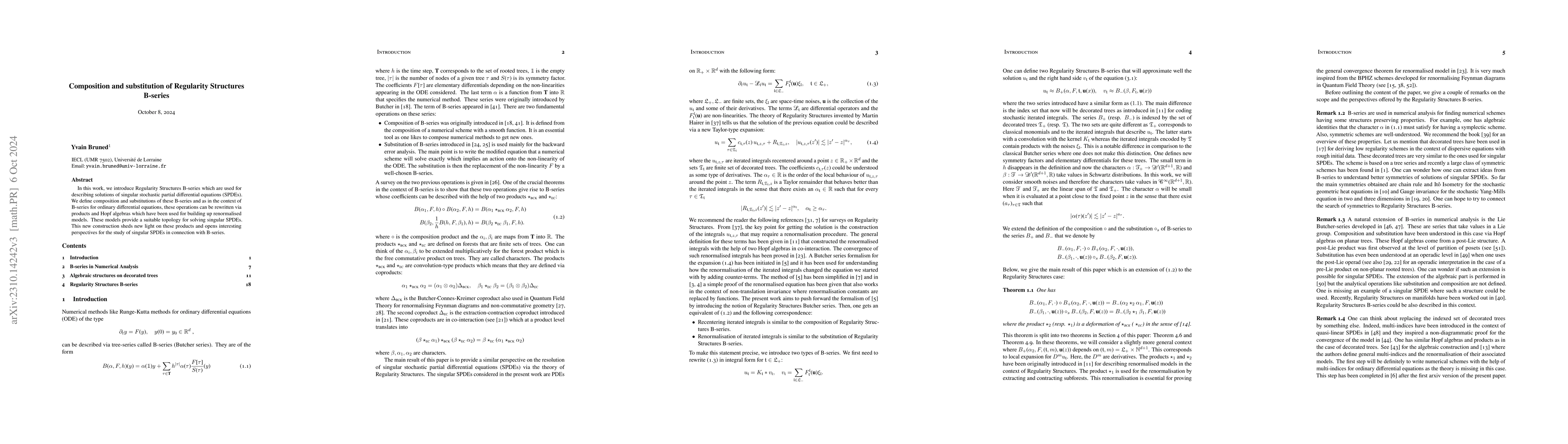 Thumbnail for Composition and substitution of Regularity Structures B-series