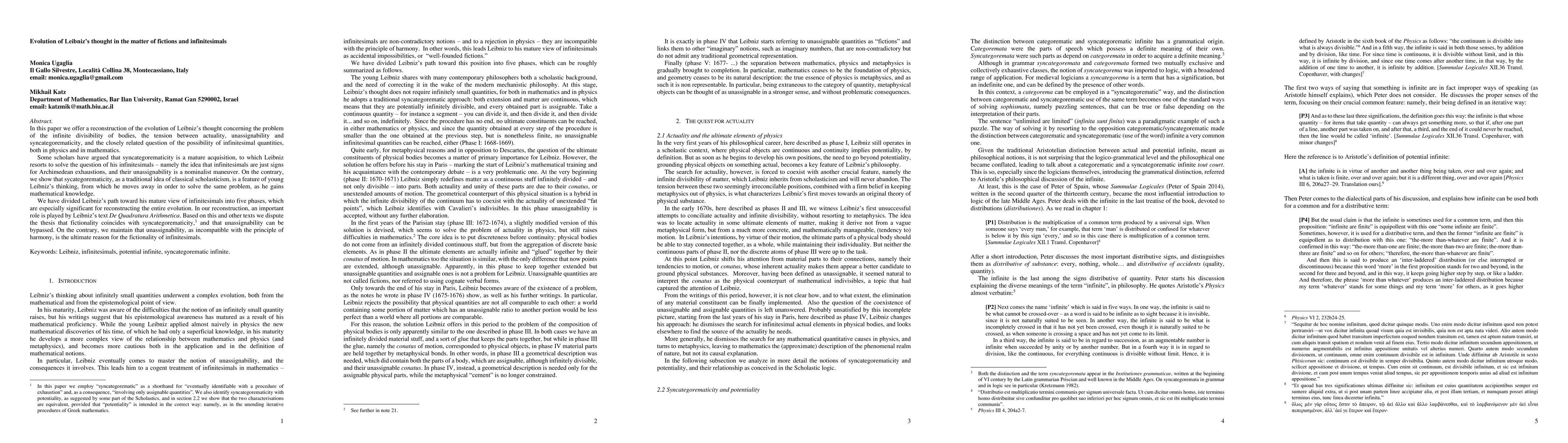 Thumbnail for Evolution of Leibniz's thought in the matter of fictions and
  infinitesimals
