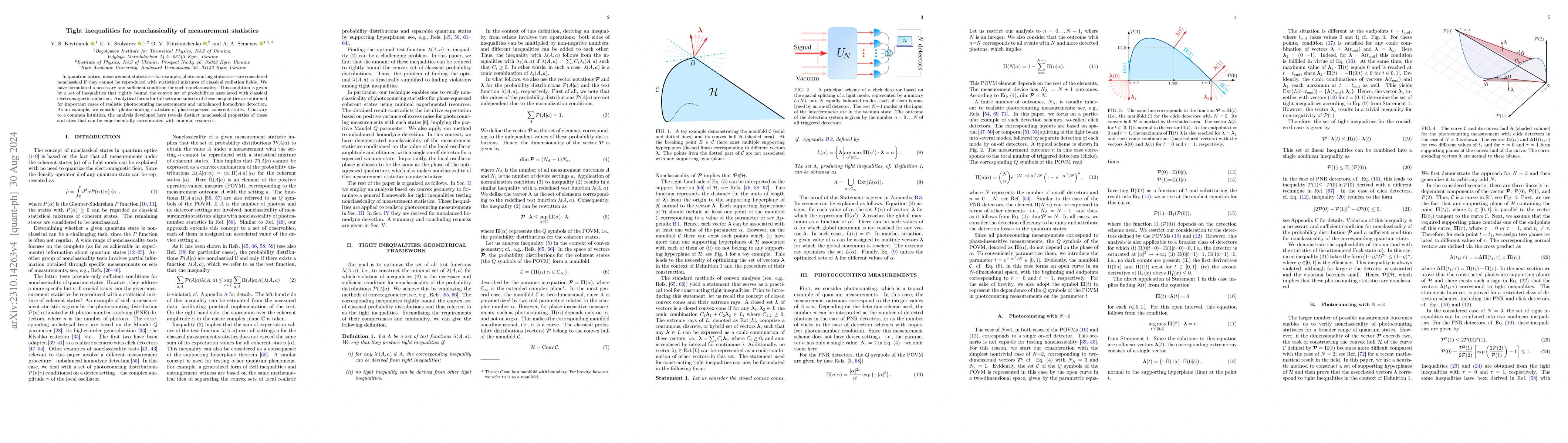 Thumbnail for Tight inequalities for nonclassicality of measurement statistics