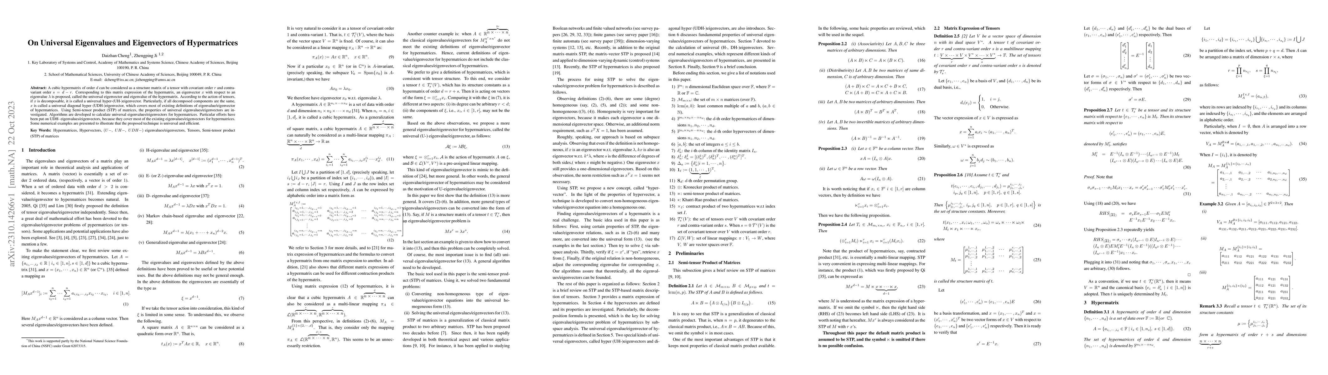 Thumbnail for On Universal Eigenvalues and Eigenvectors of Hypermatrices
