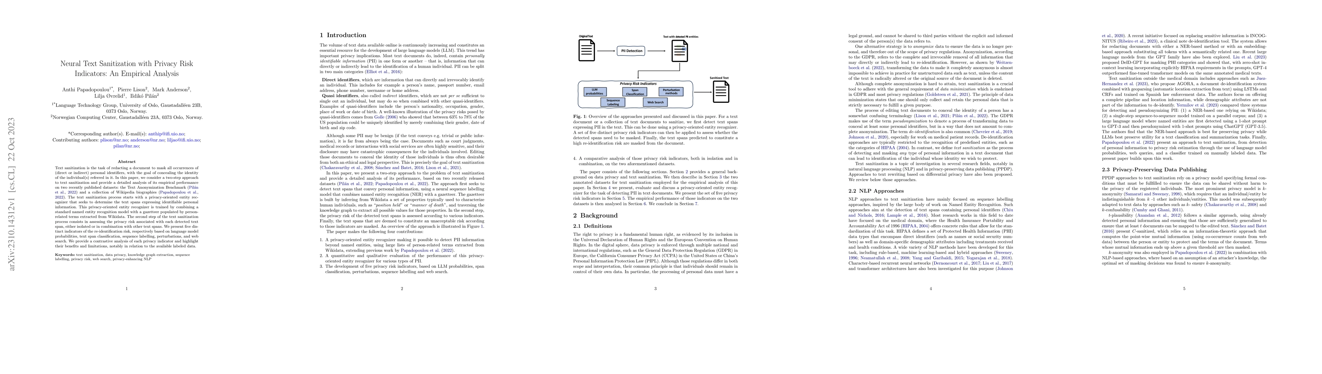 Thumbnail for Neural Text Sanitization with Privacy Risk Indicators: An Empirical
  Analysis