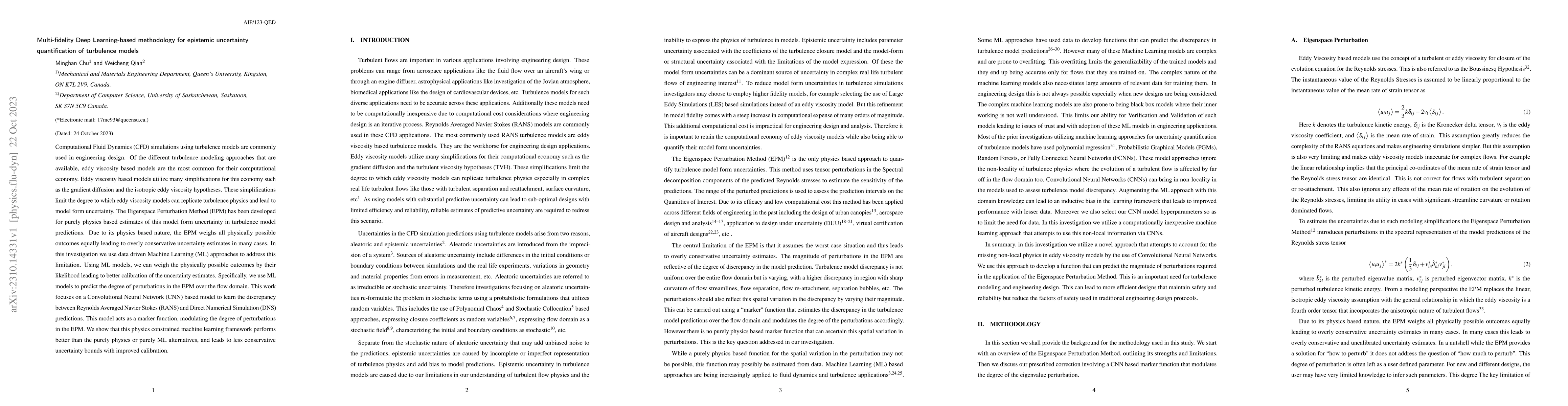 Thumbnail for Multi-fidelity Deep Learning-based methodology for epistemic uncertainty
  quantification of turbulence models