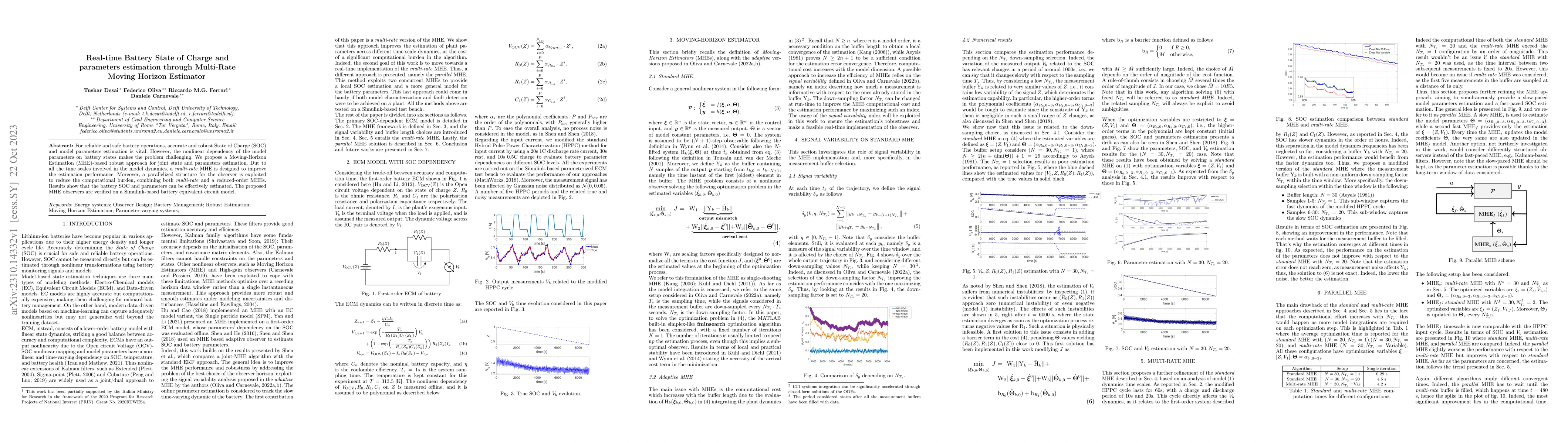 Thumbnail for Real-time Battery State of Charge and parameters estimation through
  Multi-Rate Moving Horizon Estimator