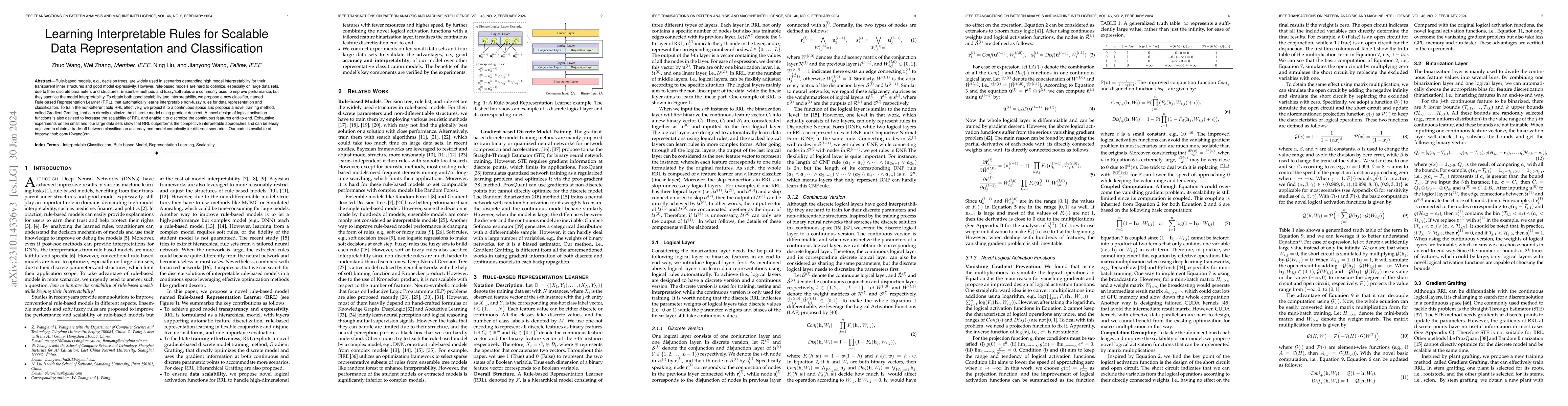 Thumbnail for Learning Interpretable Rules for Scalable Data Representation and
  Classification