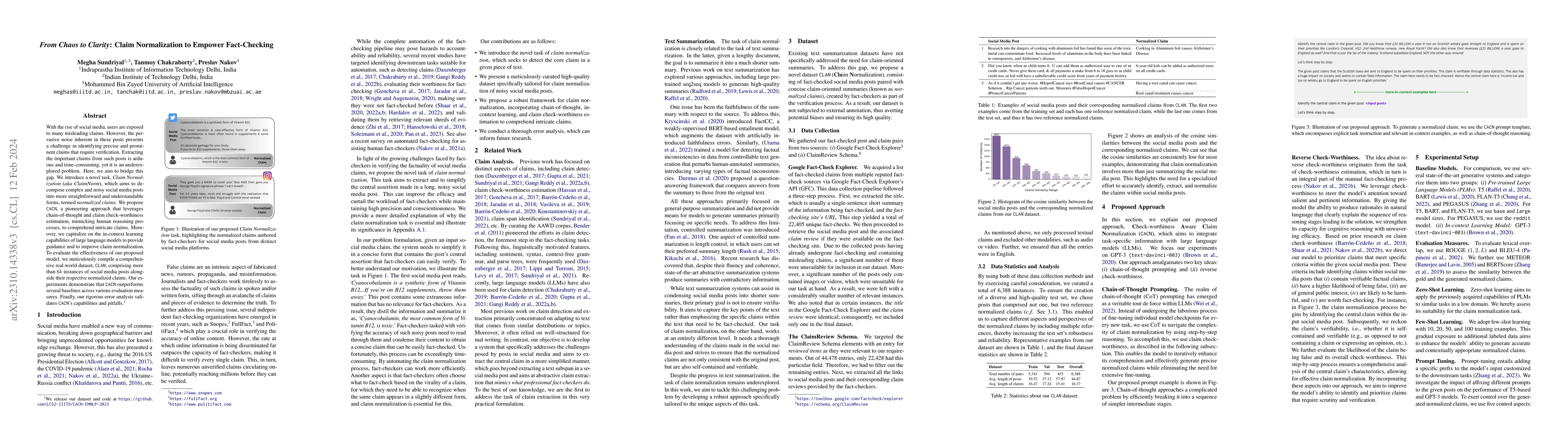 Thumbnail for From Chaos to Clarity: Claim Normalization to Empower Fact-Checking