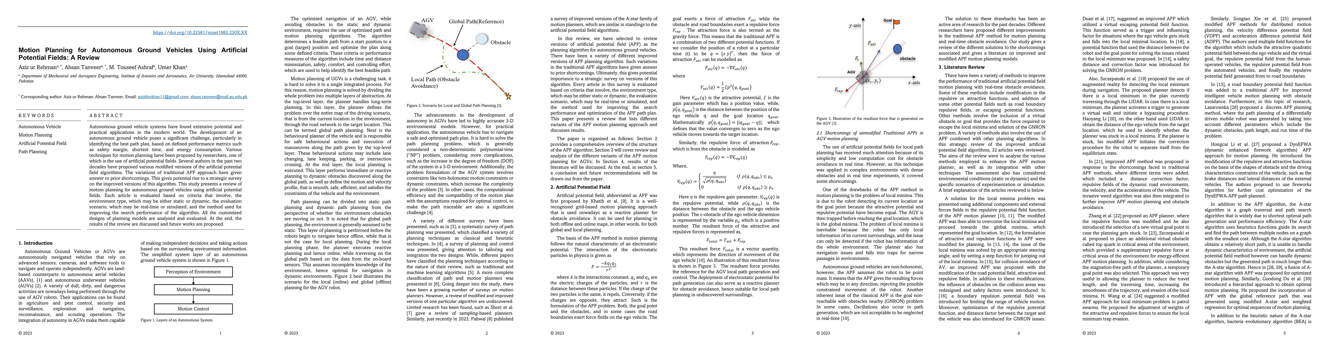 Thumbnail for Motion Planning for Autonomous Ground Vehicles Using Artificial
  Potential Fields: A Review