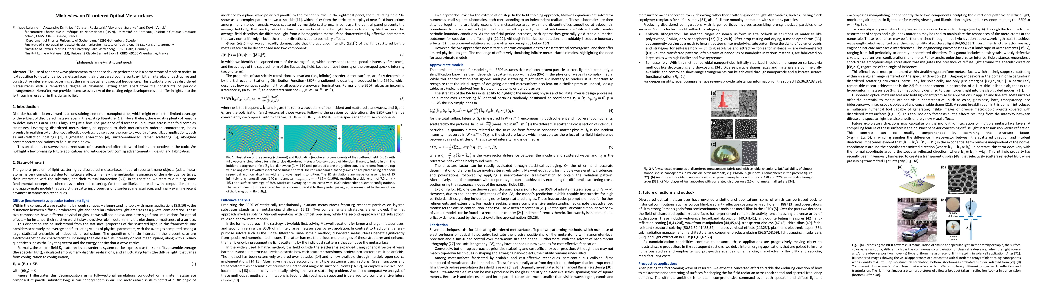 Thumbnail for Minireview on Disordered Optical Metasurfaces