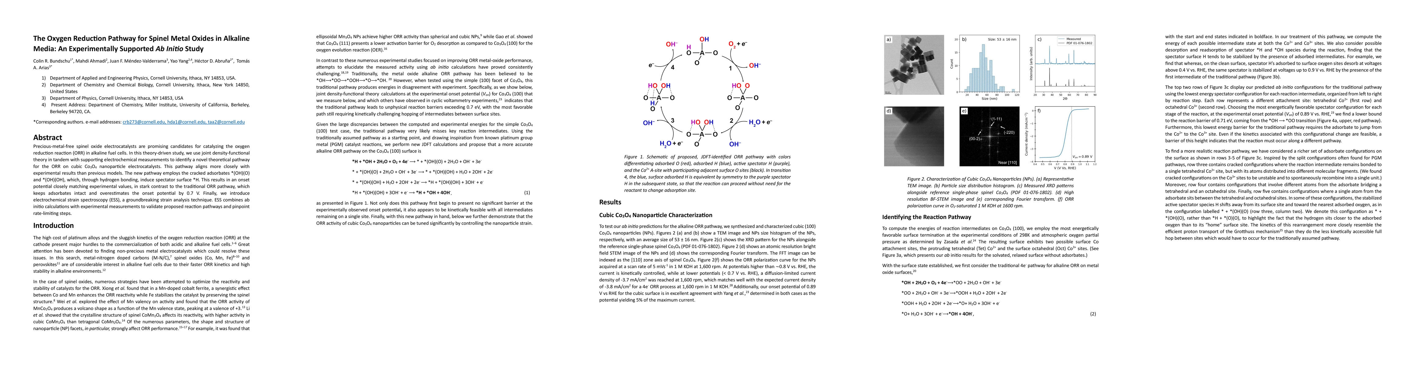 Thumbnail for The Oxygen Reduction Pathway for Spinel Metal Oxides in Alkaline Media:
  An Experimentally Supported Ab Initio Study