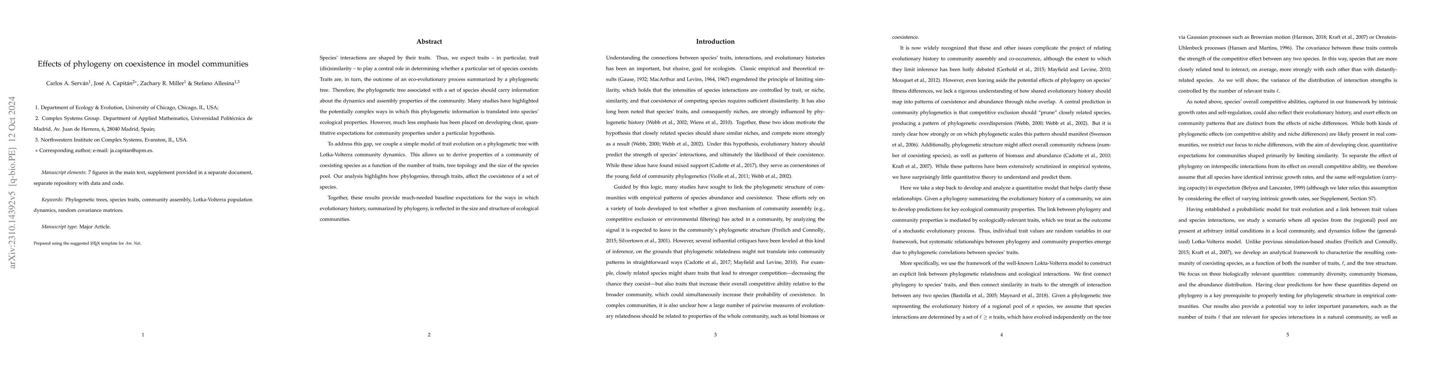 Thumbnail for Effects of phylogeny on coexistence in model communities