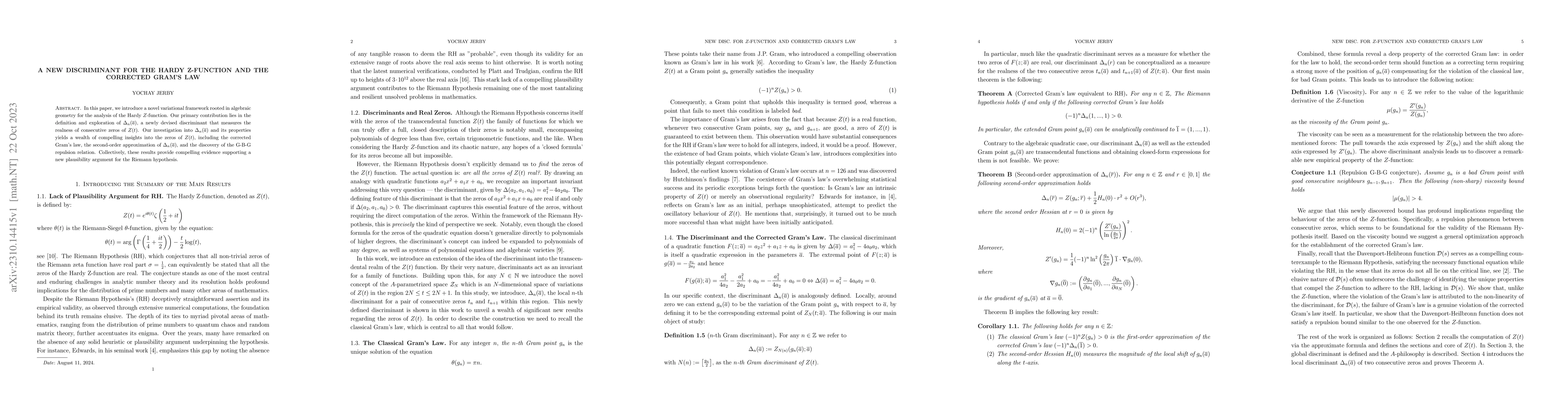 Thumbnail for A New Discriminant for the Hardy Z-Function and the Corrected Gram's law