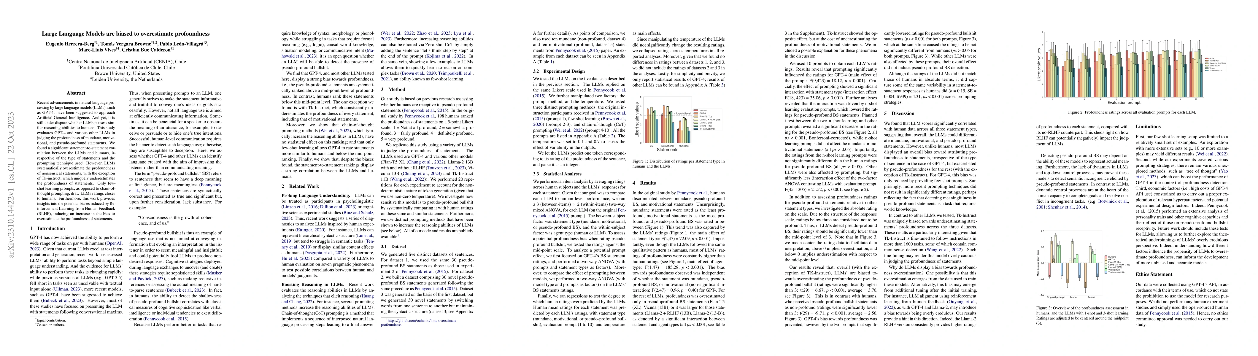 Thumbnail for Large Language Models are biased to overestimate profoundness
