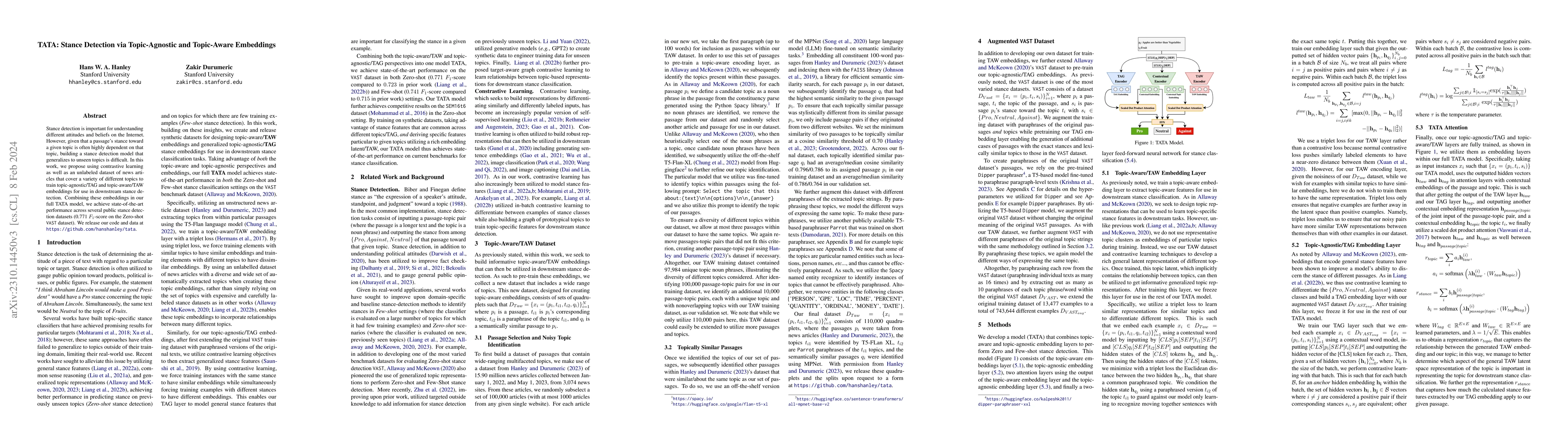 Thumbnail for TATA: Stance Detection via Topic-Agnostic and Topic-Aware Embeddings