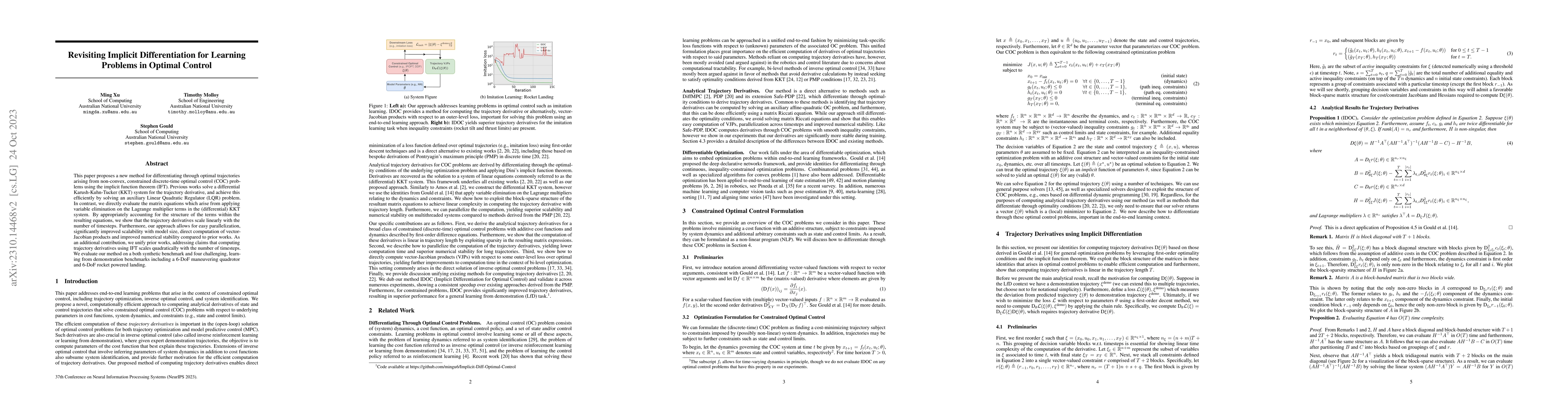 Thumbnail for Revisiting Implicit Differentiation for Learning Problems in Optimal
  Control