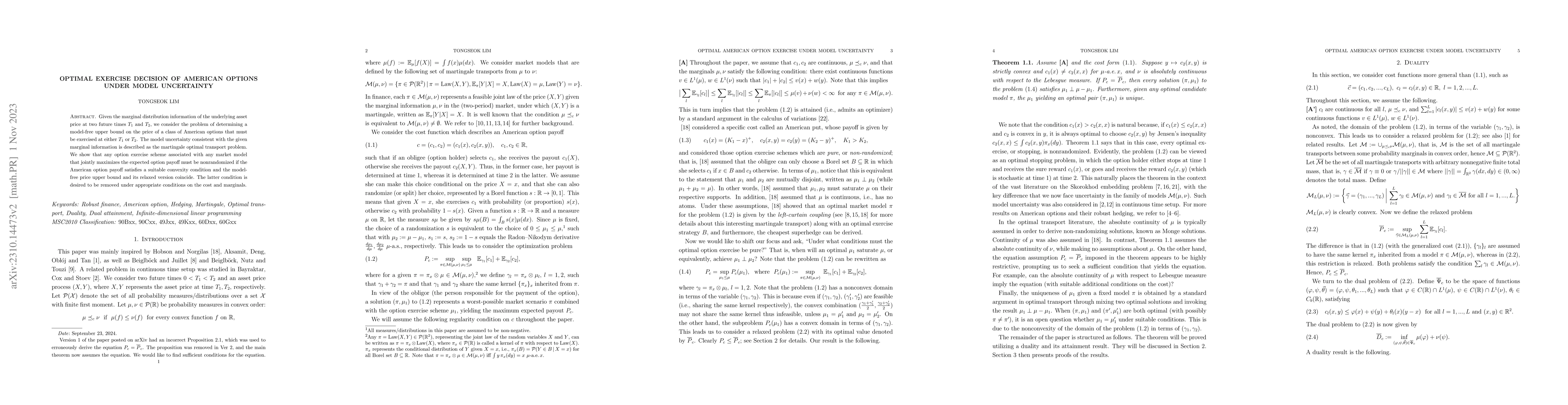 Thumbnail for Optimal exercise decision of American options under model uncertainty