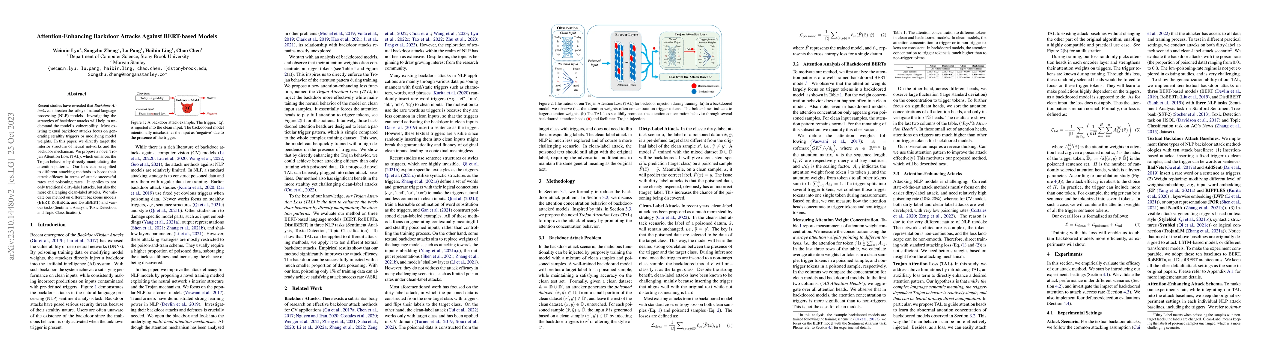 Thumbnail for Attention-Enhancing Backdoor Attacks Against BERT-based Models