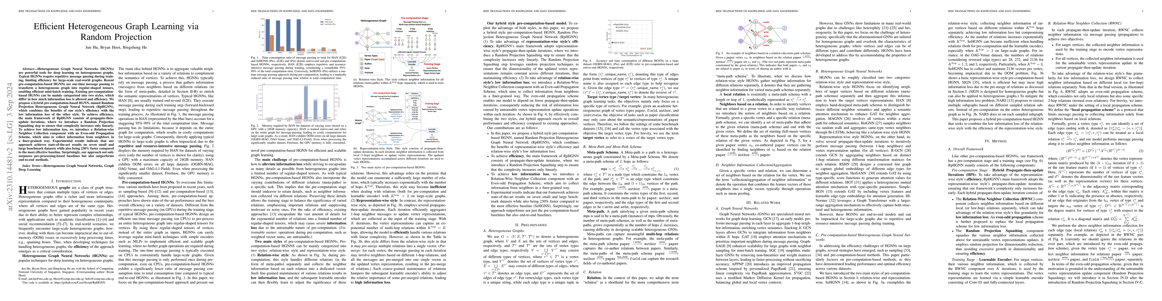 Thumbnail for Efficient Heterogeneous Graph Learning via Random Projection