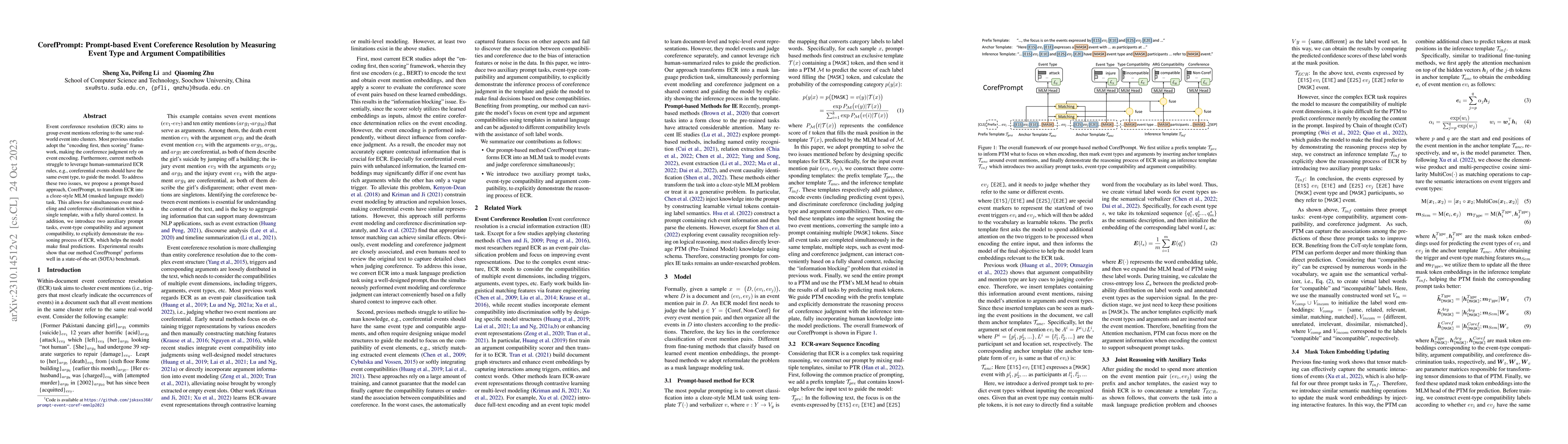 Thumbnail for CorefPrompt: Prompt-based Event Coreference Resolution by Measuring
  Event Type and Argument Compatibilities