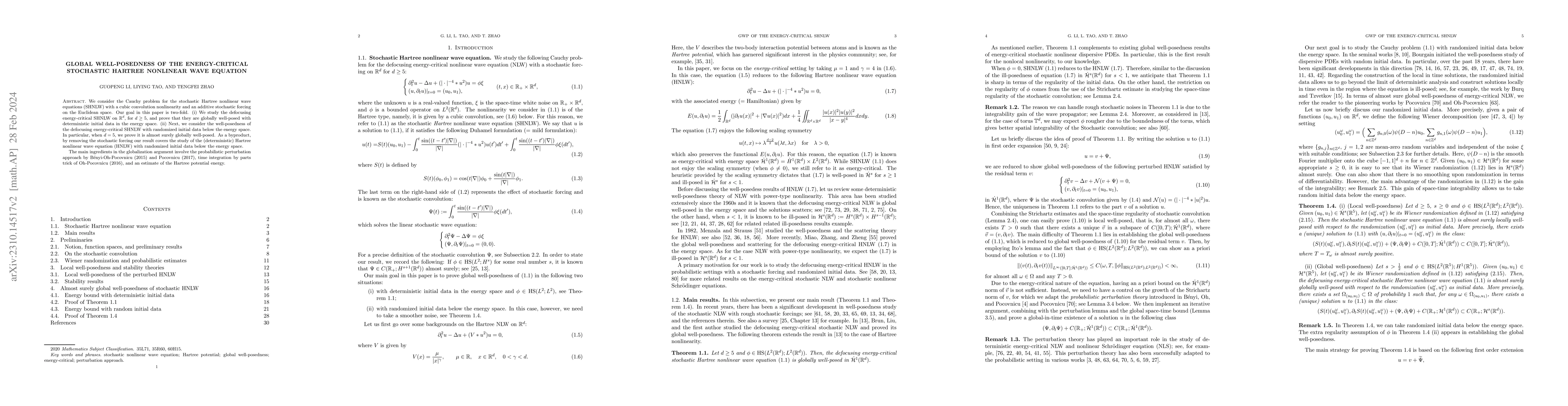 Thumbnail for Global well-posedness of the energy-critical stochastic Hartree
  nonlinear wave equation