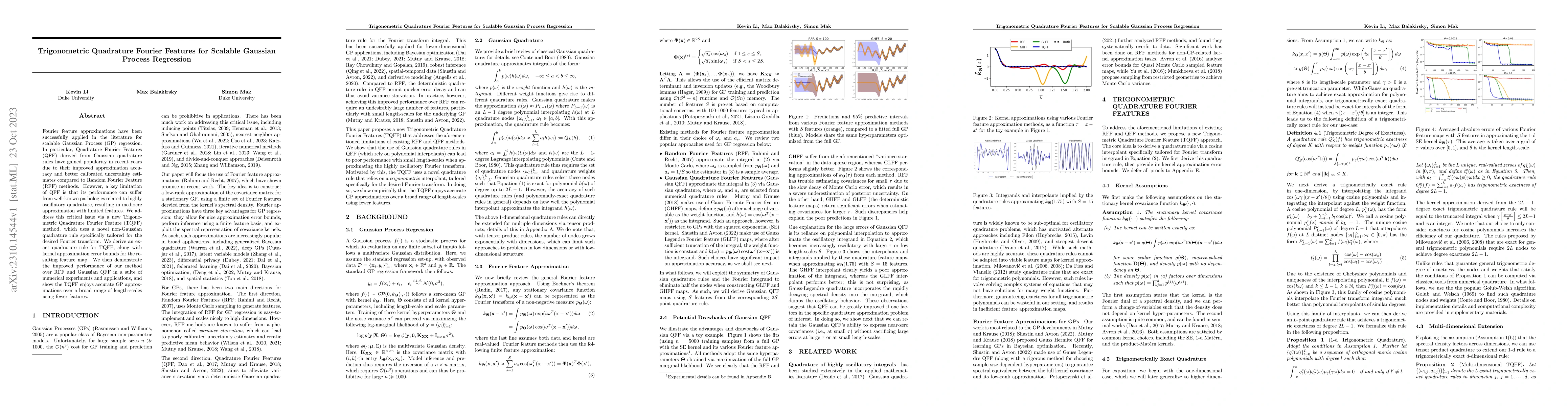 Thumbnail for Trigonometric Quadrature Fourier Features for Scalable Gaussian Process
  Regression
