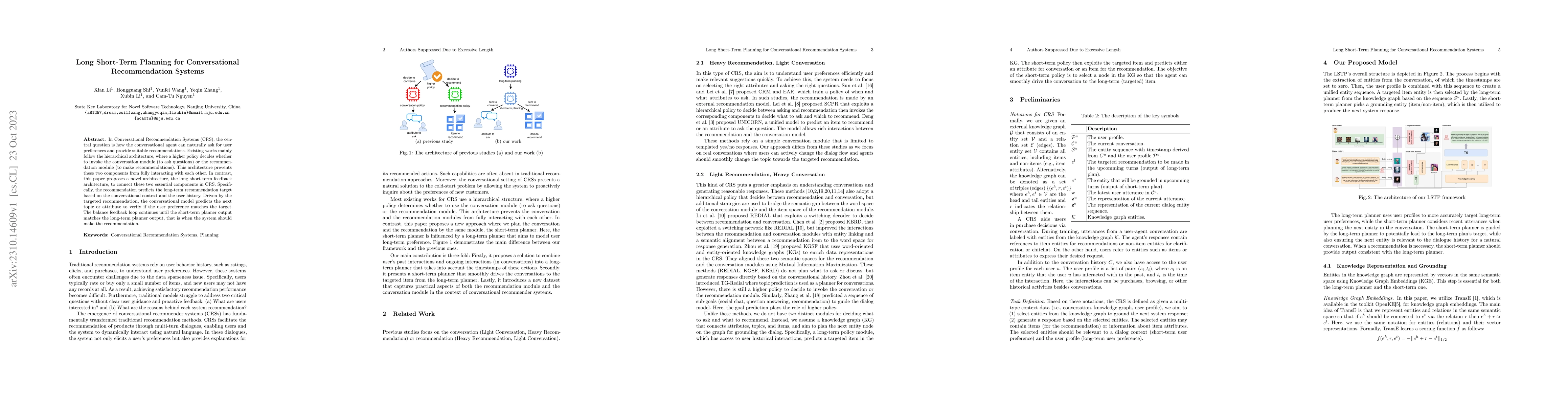 Thumbnail for Long Short-Term Planning for Conversational Recommendation Systems