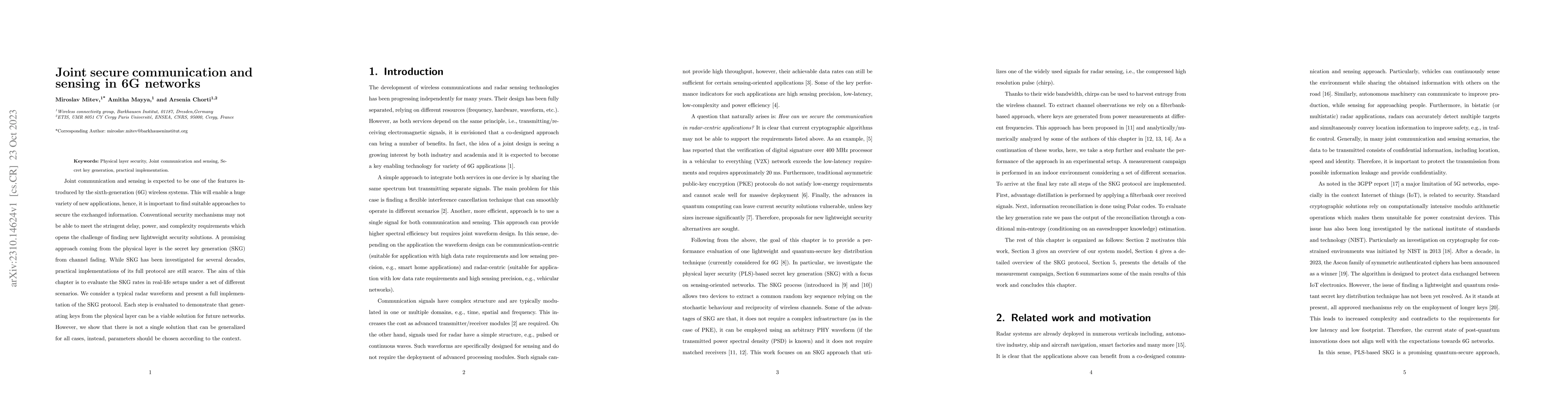 Thumbnail for Joint secure communication and sensing in 6G networks