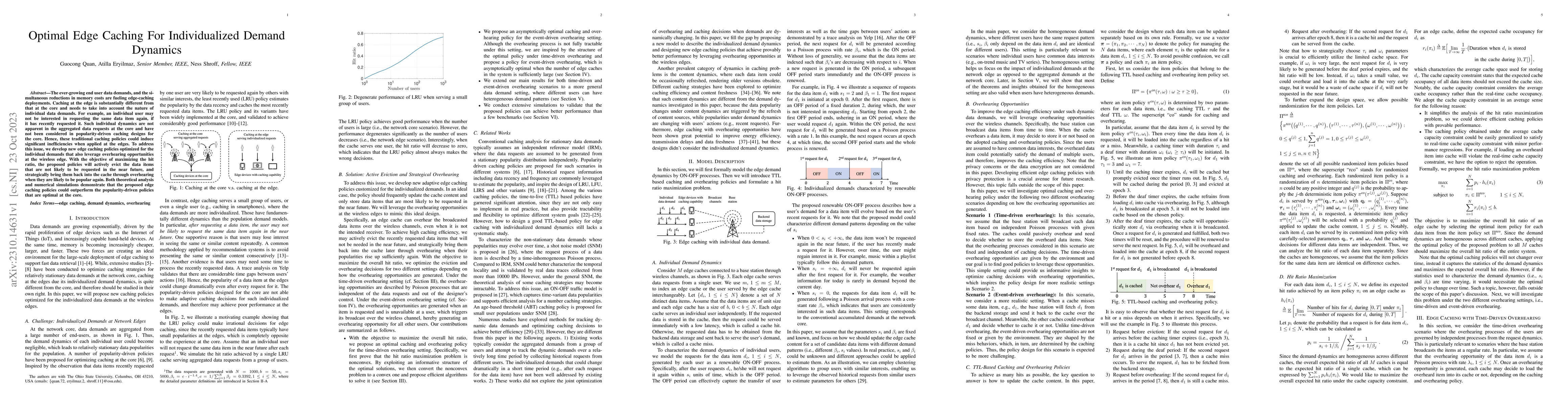 Thumbnail for Optimal Edge Caching For Individualized Demand Dynamics