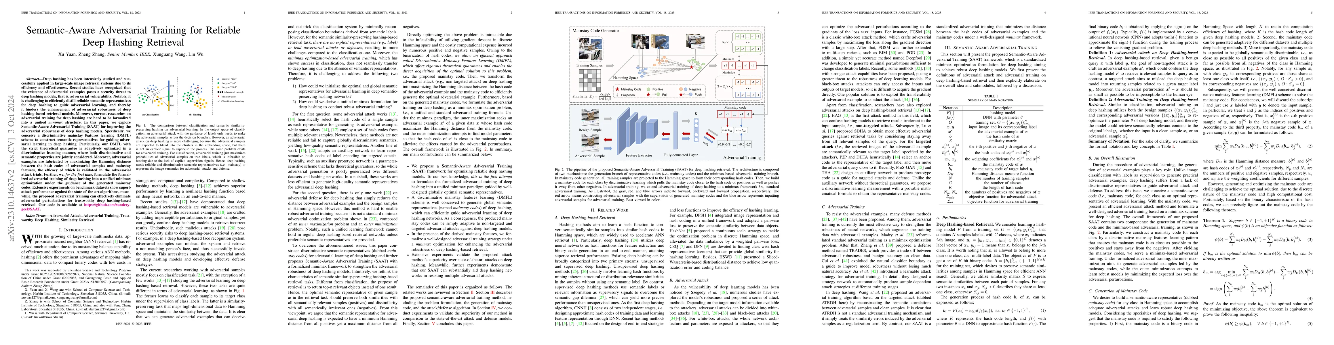 Thumbnail for Semantic-Aware Adversarial Training for Reliable Deep Hashing Retrieval