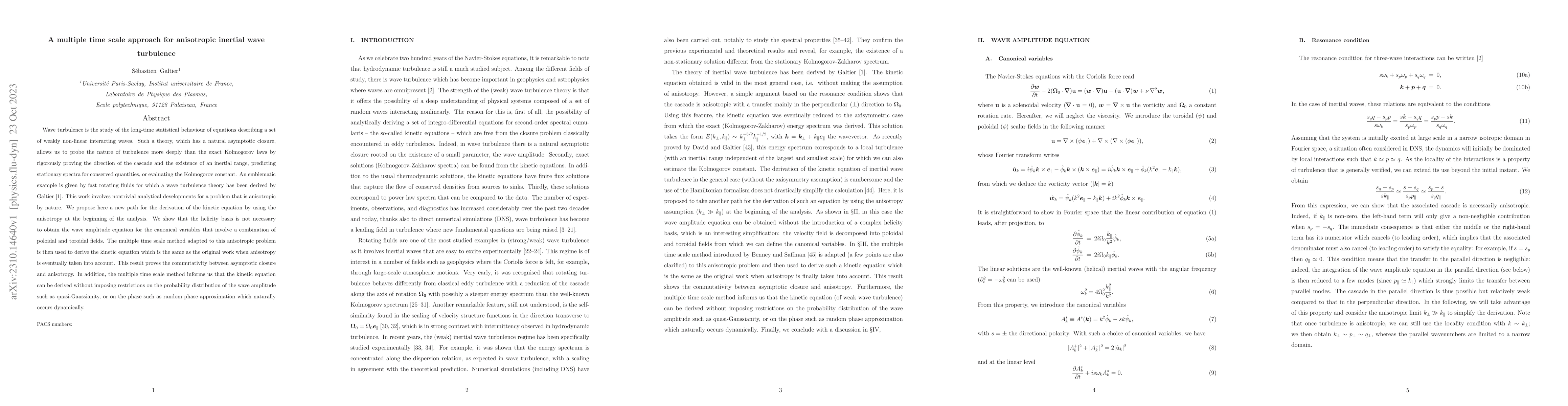 Thumbnail for A multiple time scale approach for anisotropic inertial wave turbulence