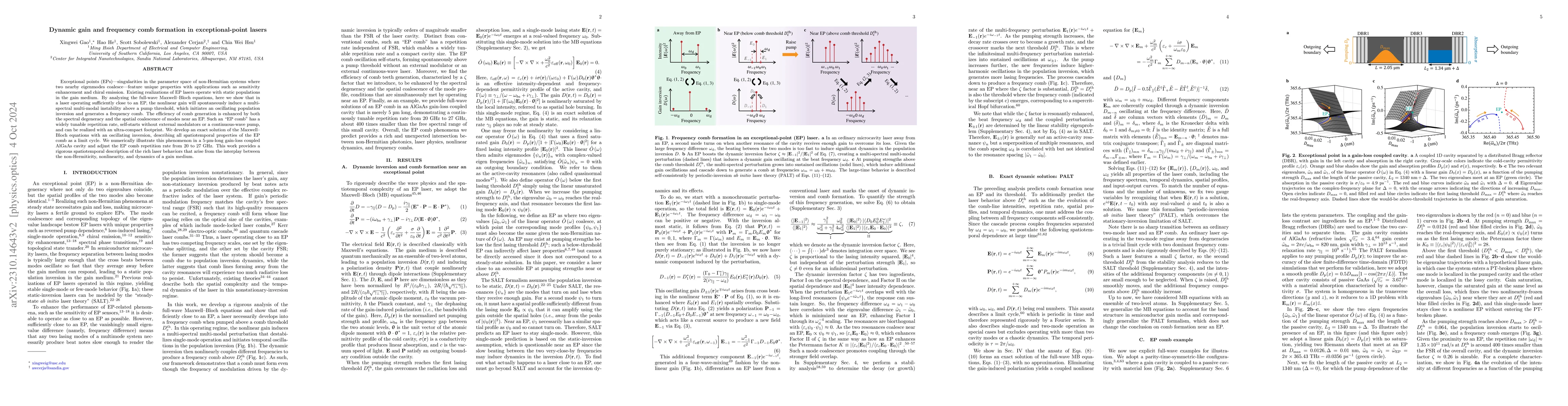 Thumbnail for Dynamic gain and frequency comb formation in exceptional-point lasers