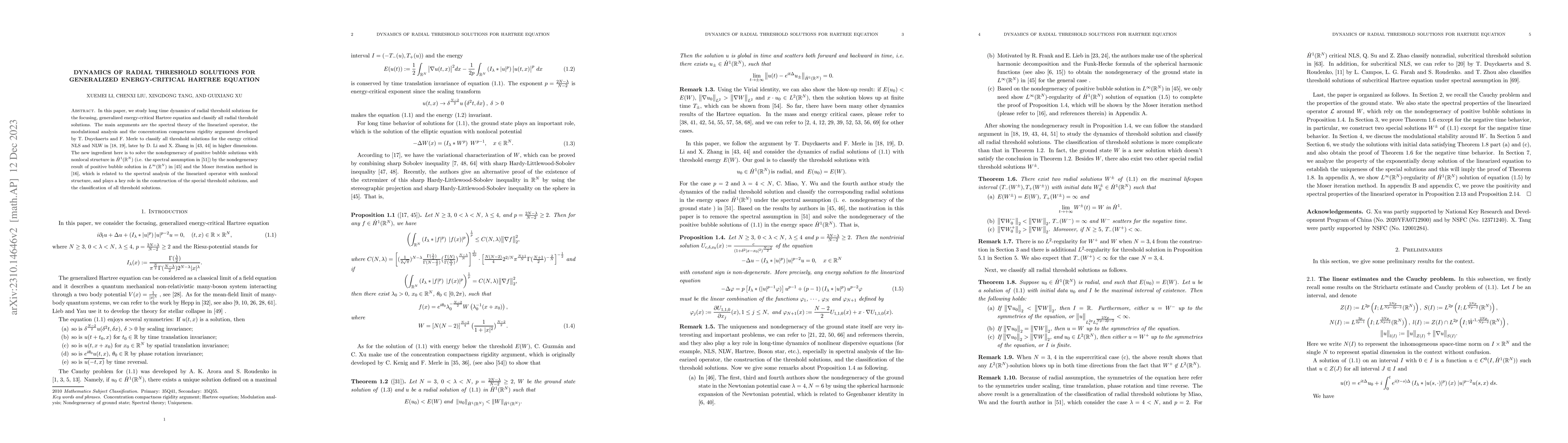 Thumbnail for Dynamics of radial threshold solutions for generalized energy-critical
  Hartree equation