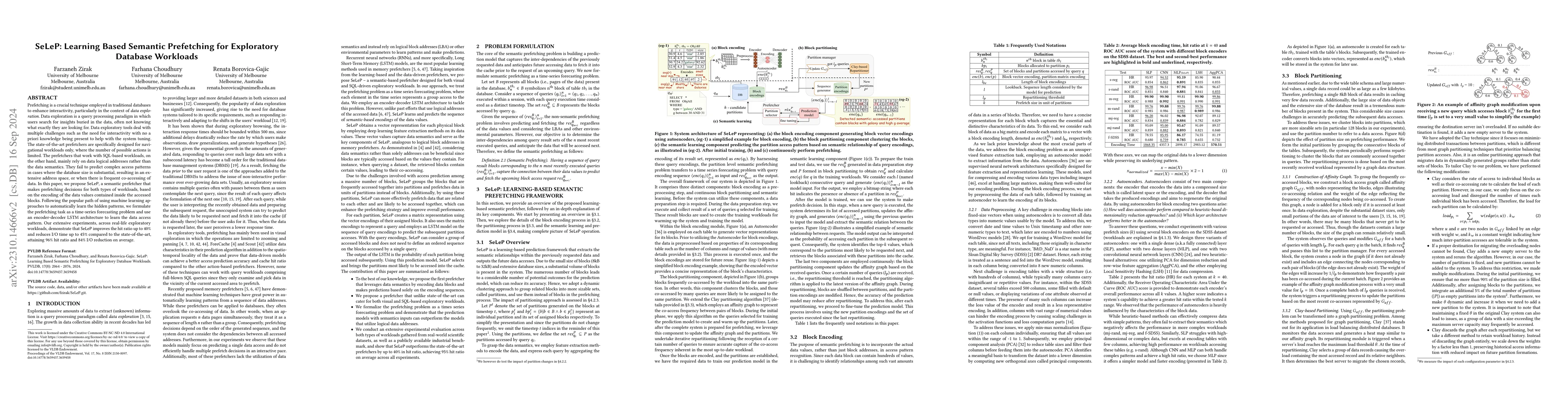Thumbnail for SeLeP: Learning Based Semantic Prefetching for Exploratory Database
  Workloads
