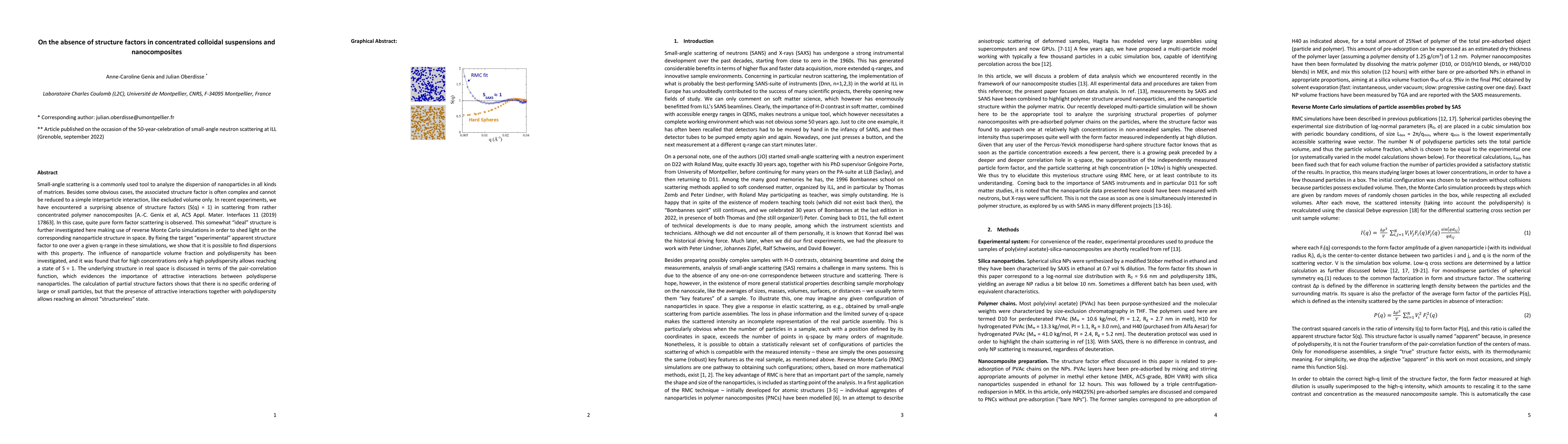 Thumbnail for On the absence of structure factors in concentrated colloidal
  suspensions and nanocomposites