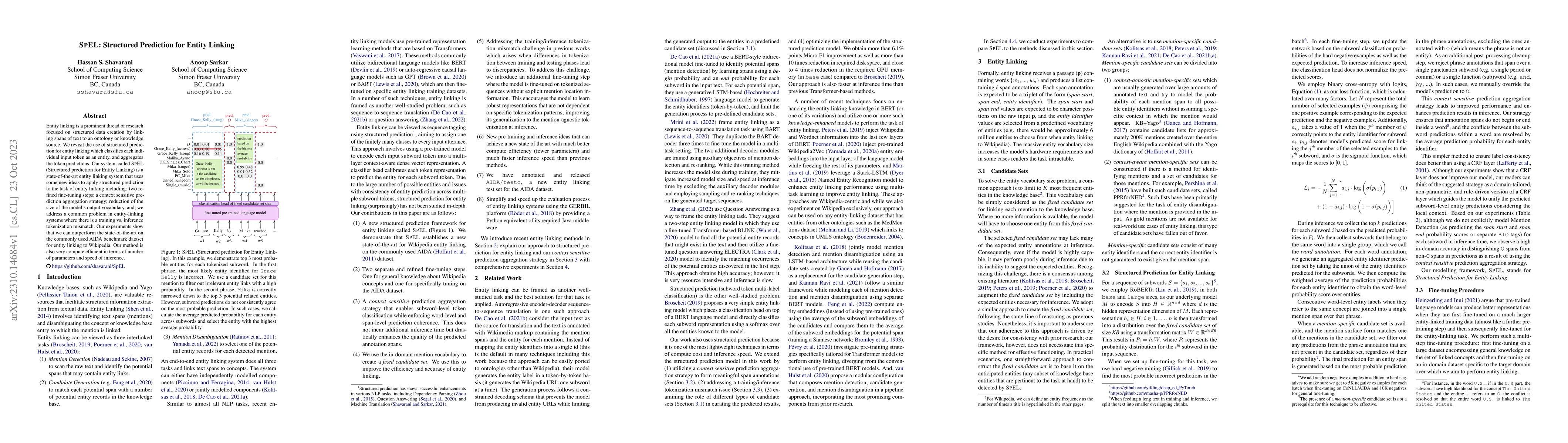 Thumbnail for SpEL: Structured Prediction for Entity Linking