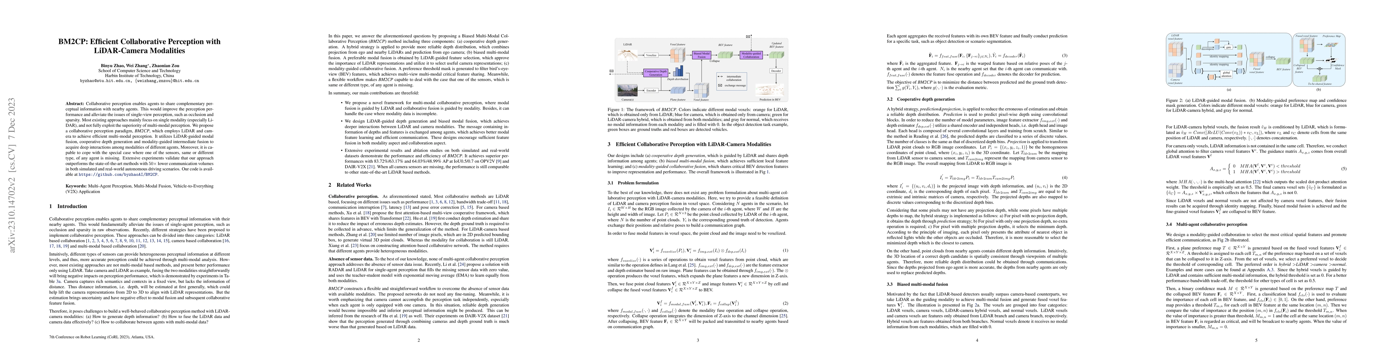 Thumbnail for BM2CP: Efficient Collaborative Perception with LiDAR-Camera Modalities