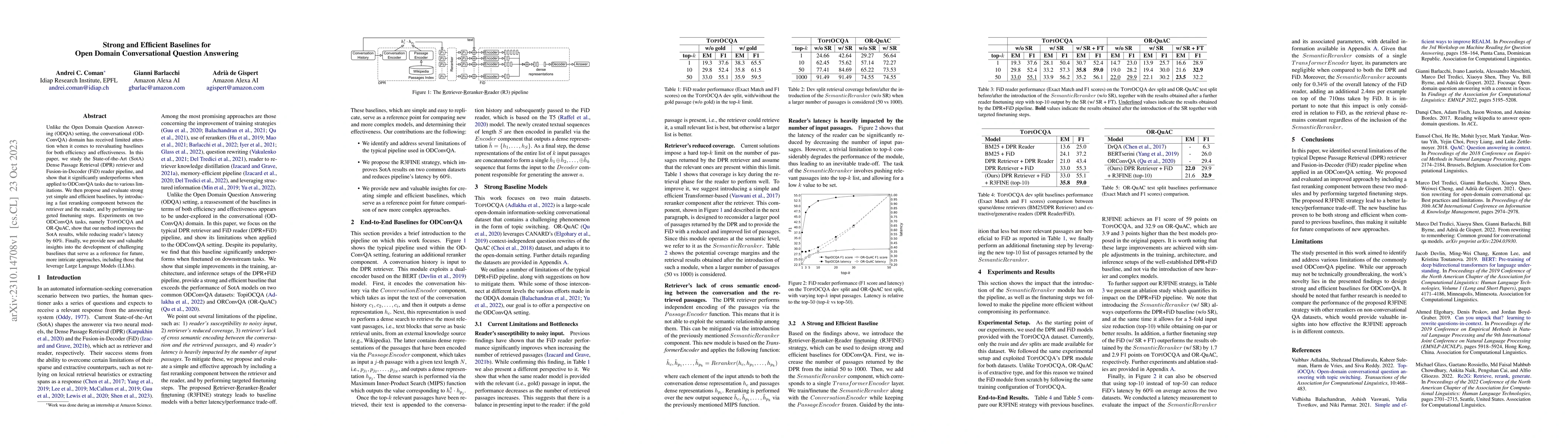 Thumbnail for Strong and Efficient Baselines for Open Domain Conversational Question
  Answering