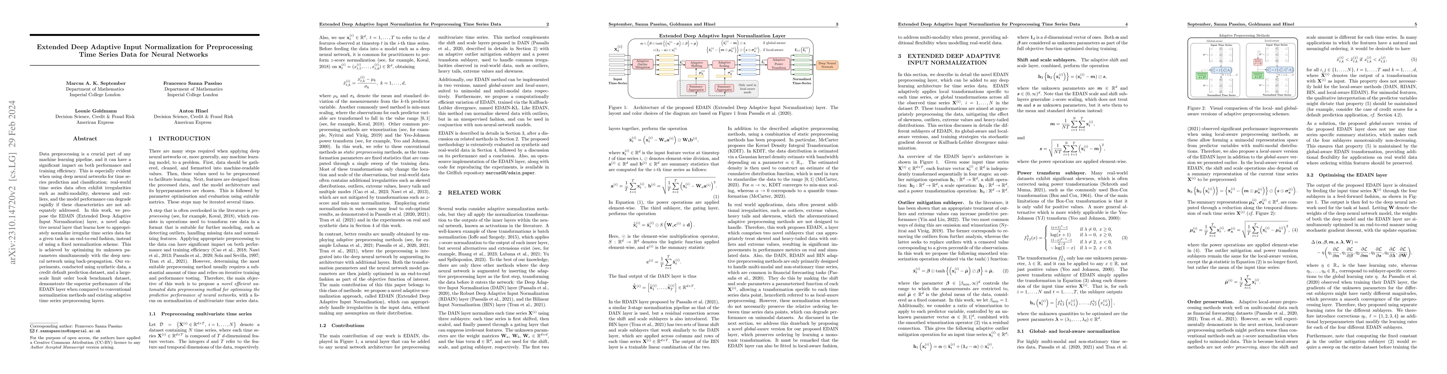 Thumbnail for Extended Deep Adaptive Input Normalization for Preprocessing Time Series
  Data for Neural Networks