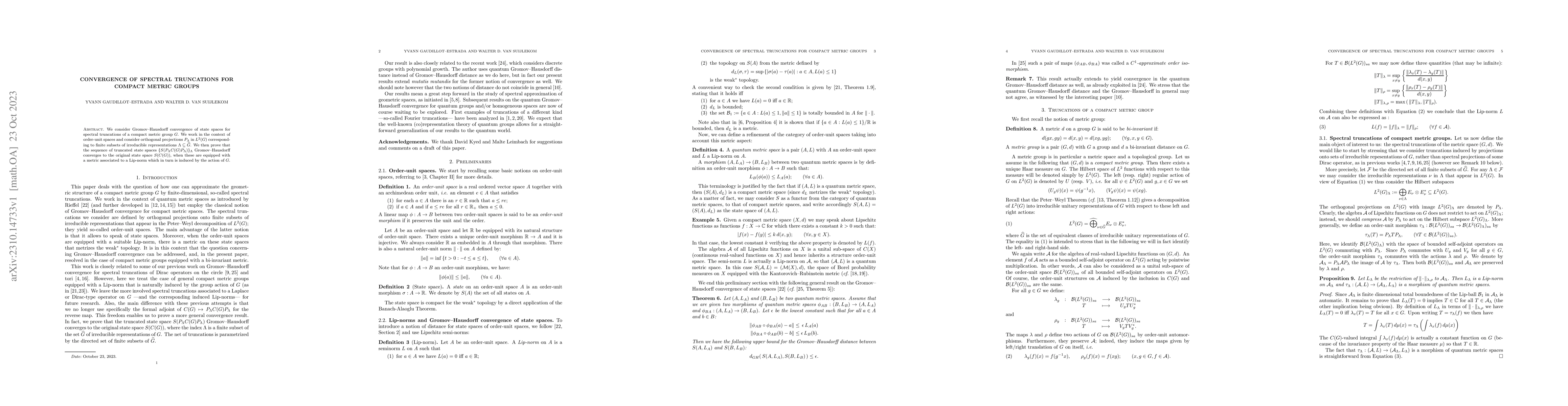Thumbnail for Convergence of spectral truncations for compact metric groups