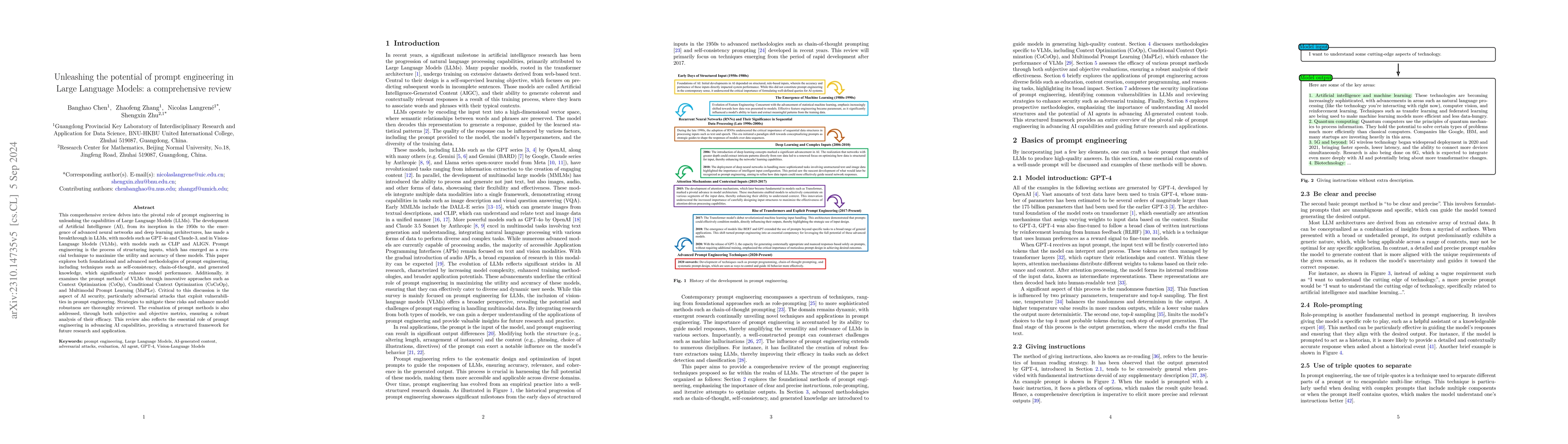 Thumbnail for Unleashing the potential of prompt engineering in Large Language Models:
  a comprehensive review