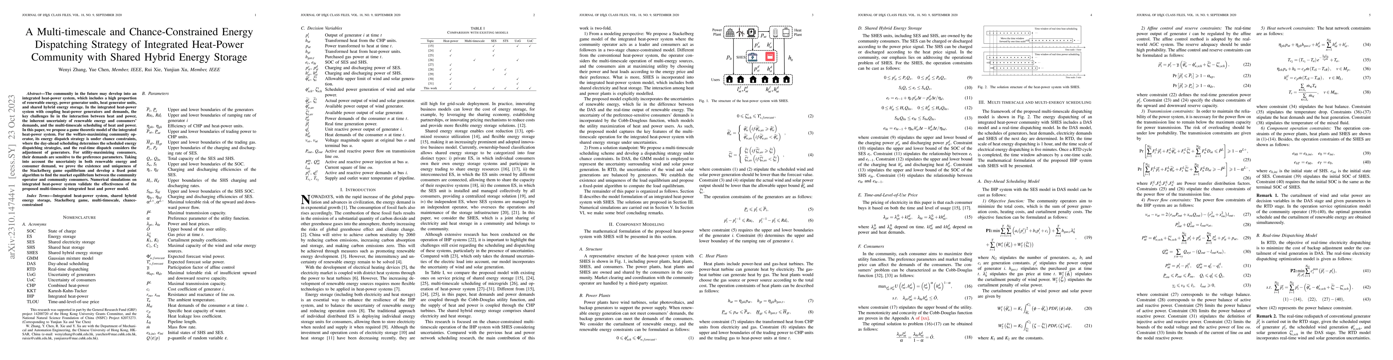 Thumbnail for A Multi-timescale and Chance-Constrained Energy Dispatching Strategy of
  Integrated Heat-Power Community with Shared Hybrid Energy Storage