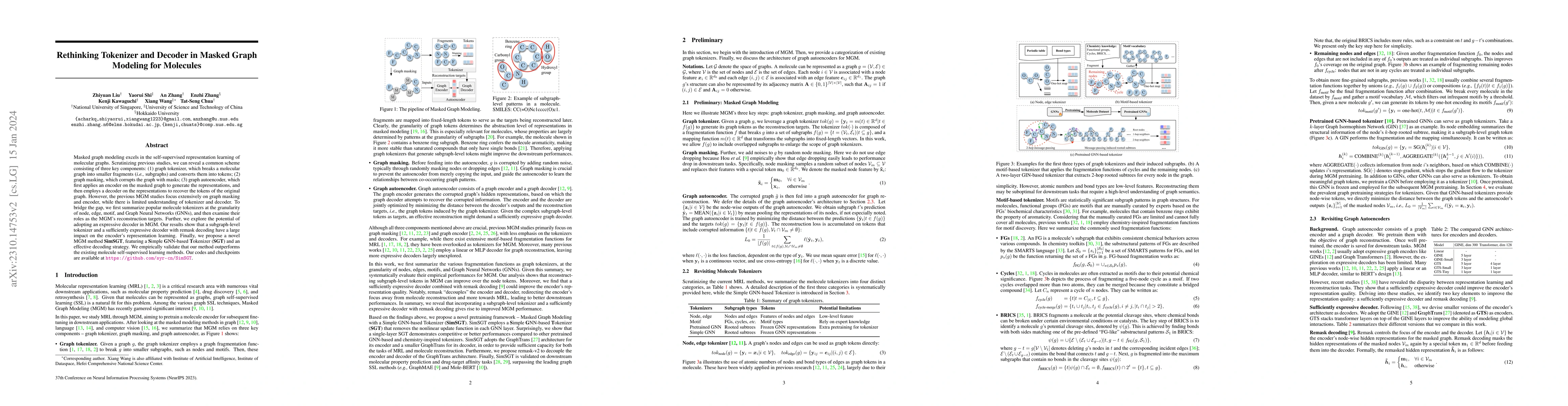 Thumbnail for Rethinking Tokenizer and Decoder in Masked Graph Modeling for Molecules