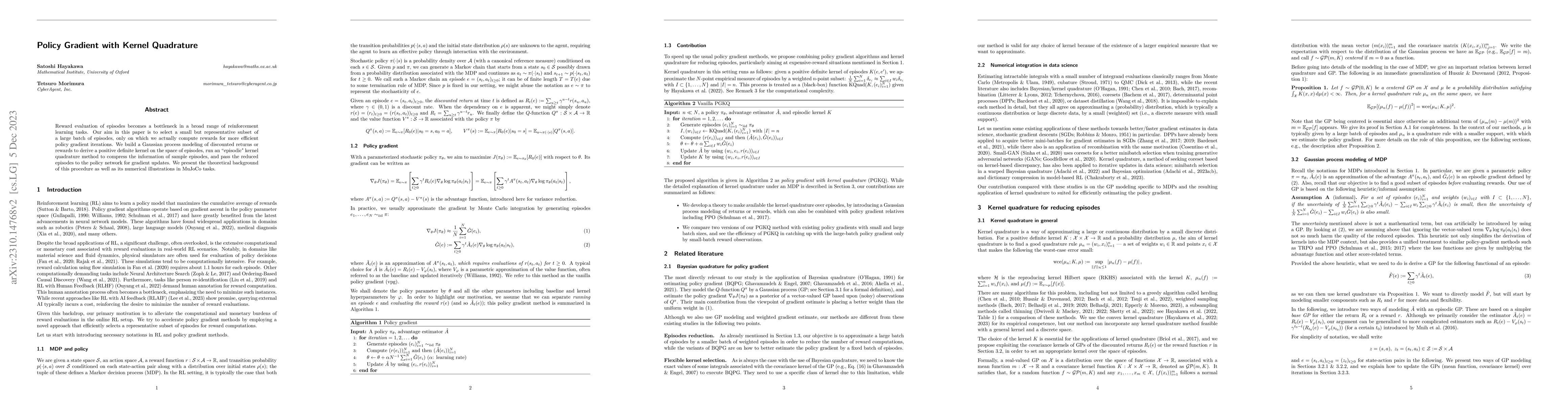 Thumbnail for Policy Gradient with Kernel Quadrature