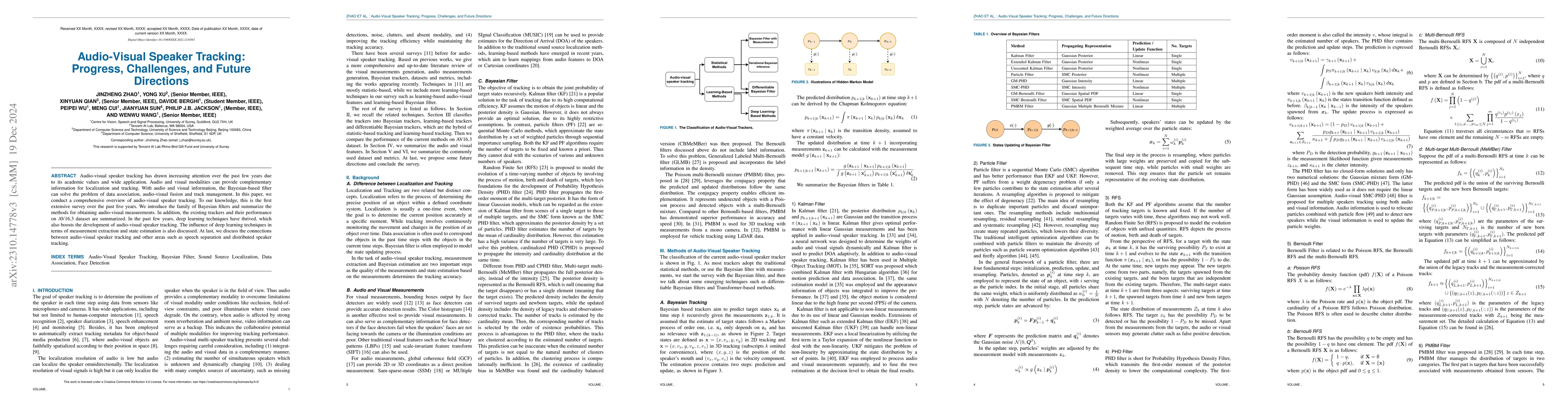 Thumbnail for Audio-Visual Speaker Tracking: Progress, Challenges, and Future
  Directions