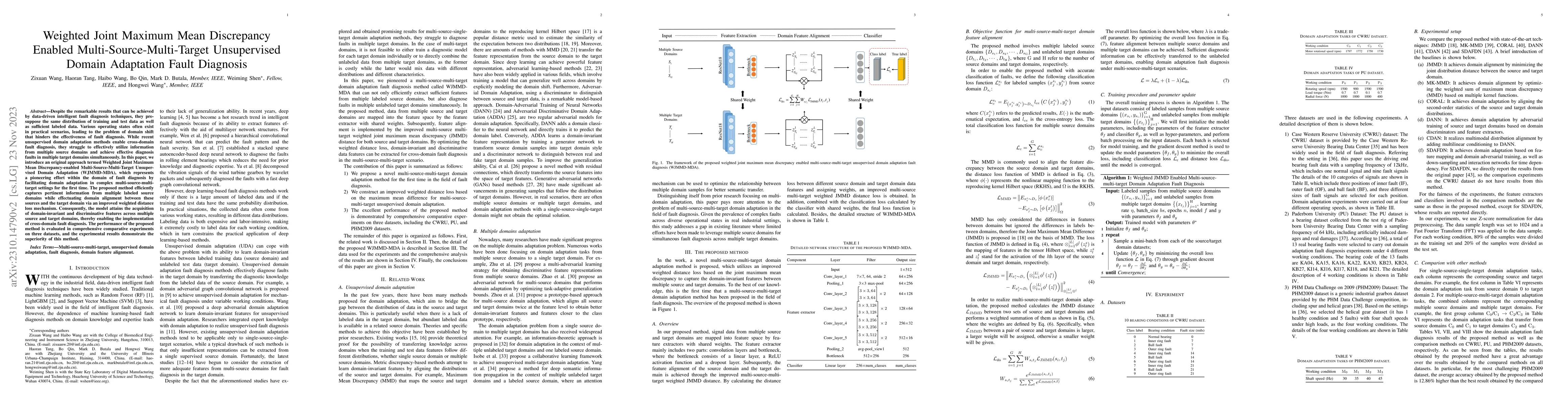 Thumbnail for Weighted Joint Maximum Mean Discrepancy Enabled
  Multi-Source-Multi-Target Unsupervised Domain Adaptation Fault Diagnosis