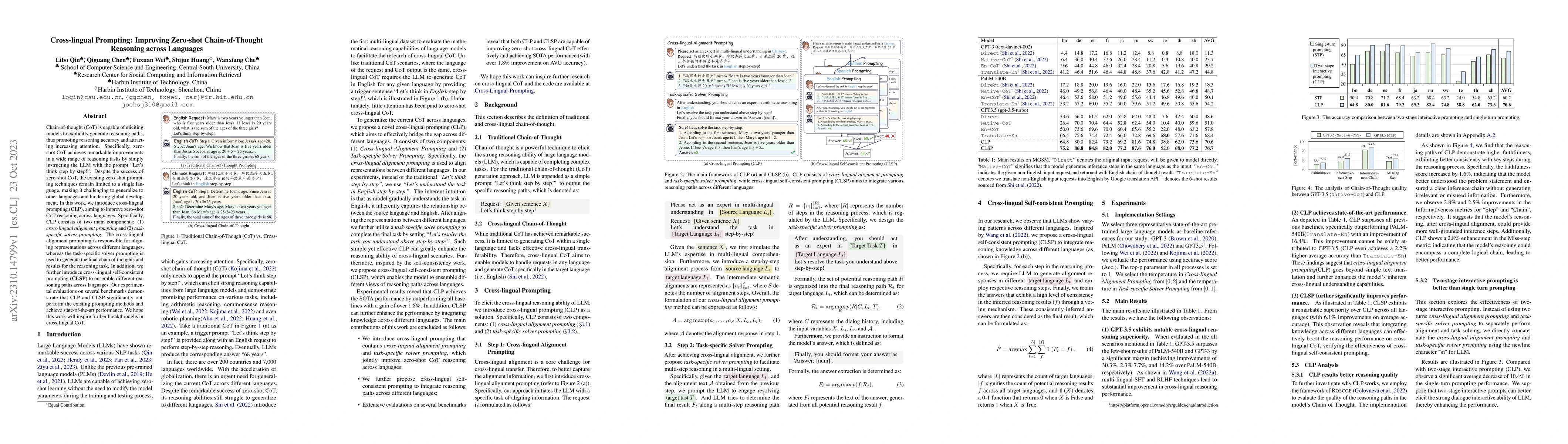 Thumbnail for Cross-lingual Prompting: Improving Zero-shot Chain-of-Thought Reasoning
  across Languages