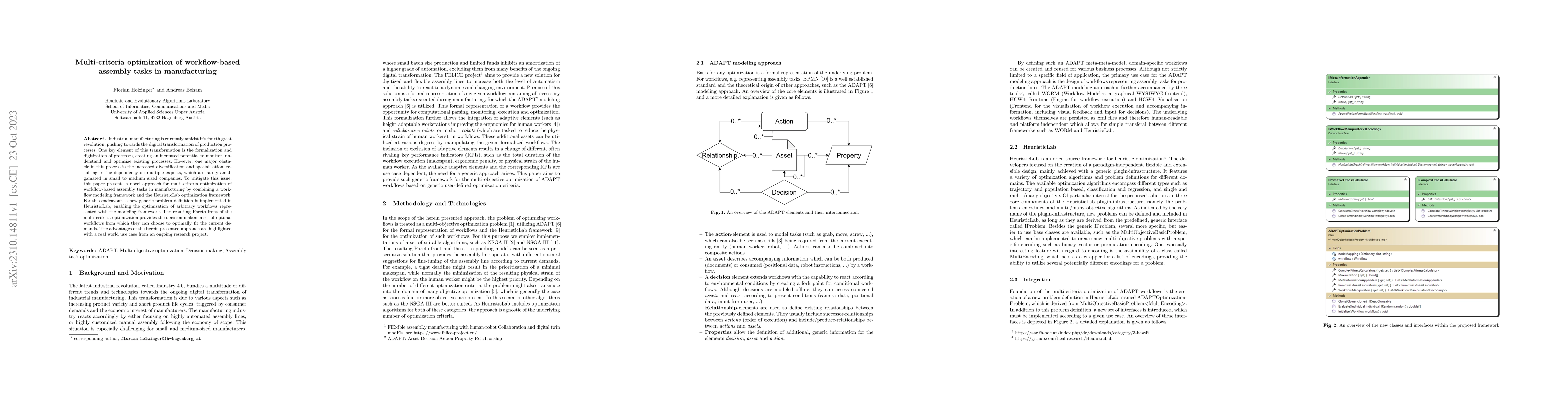 Thumbnail for Multi-criteria Optimization of Workflow-Based Assembly Tasks in
  Manufacturing