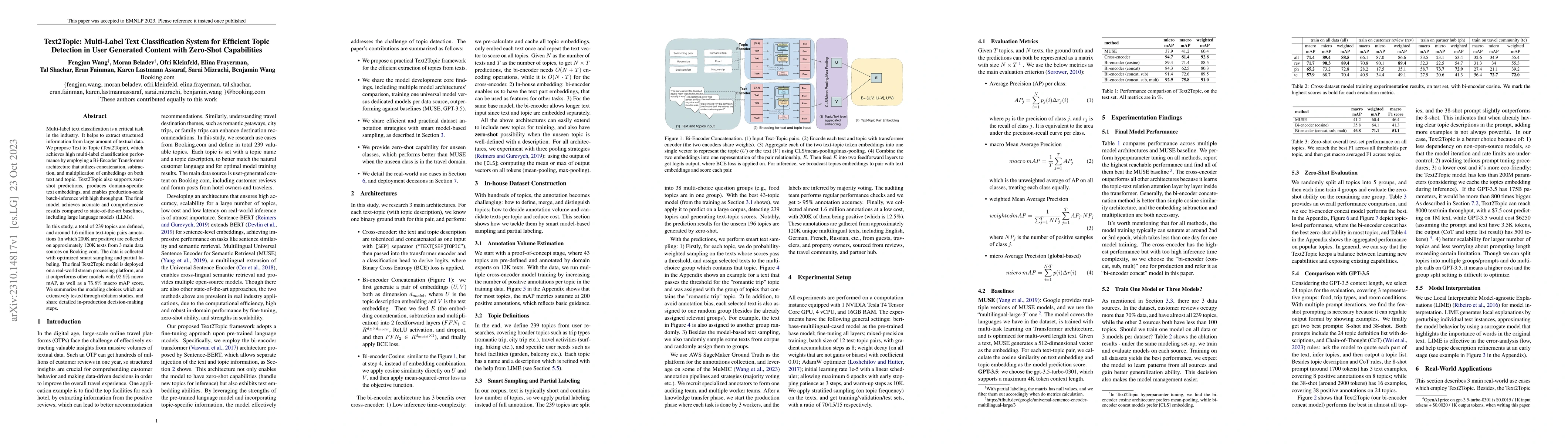 Thumbnail for Text2Topic: Multi-Label Text Classification System for Efficient Topic
  Detection in User Generated Content with Zero-Shot Capabilities