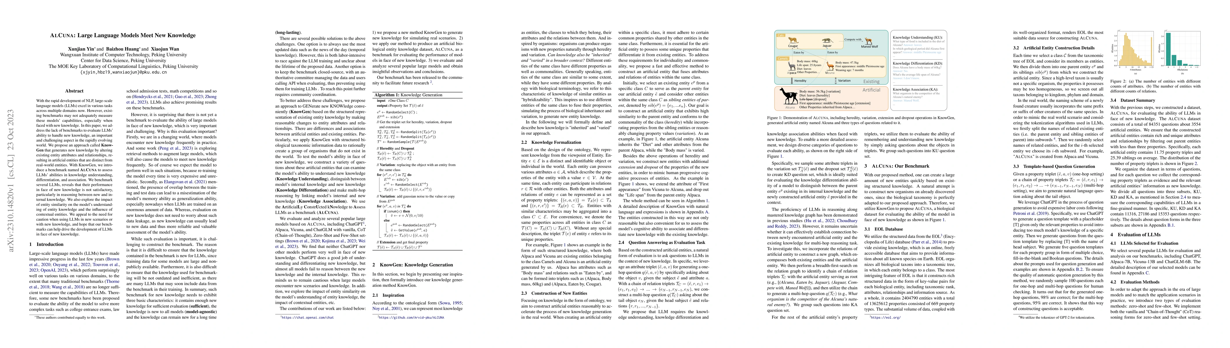 Thumbnail for ALCUNA: Large Language Models Meet New Knowledge