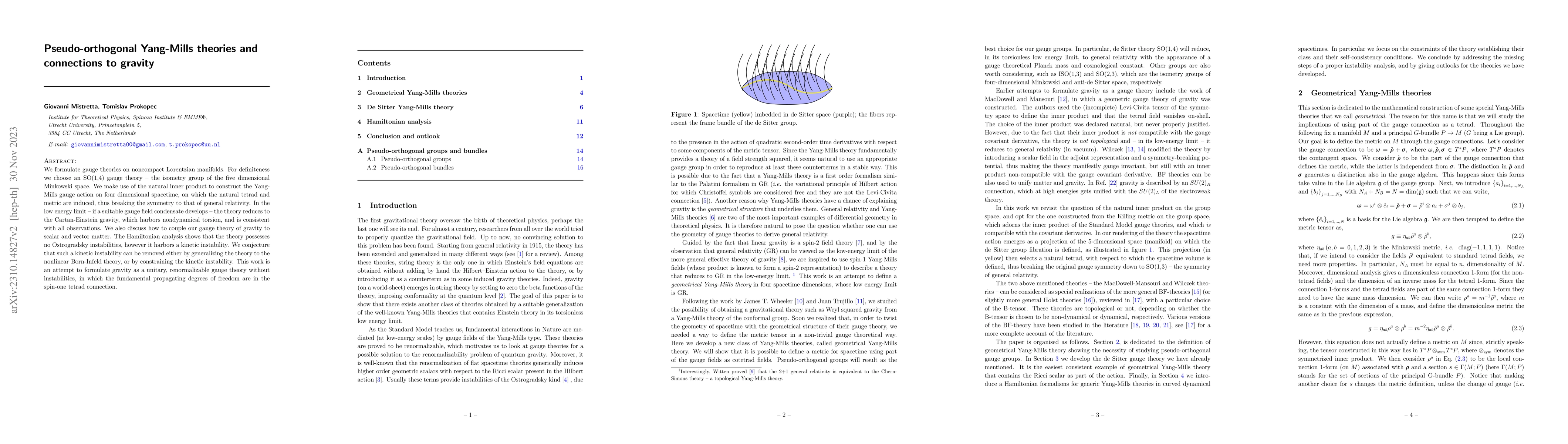 Thumbnail for Pseudo-orthogonal Yang-Mills theories and connections to gravity